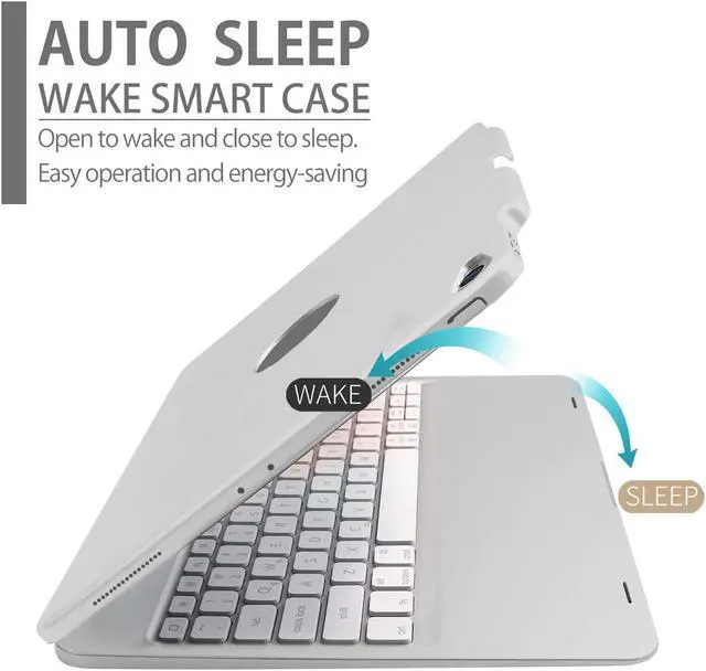 Alt view image 4 of 7 - iPad Pro 12.9 Keyboard Case 2018 3rd Gen Werleo Protective Ultra Slim Hard Shell Folio Stand Smart Cover with Multicolor Backlit Wireless Bluetooth Keyboard for iPad Pro 12.9 2018
