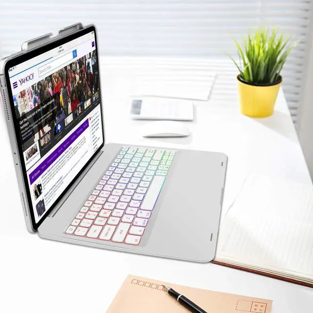 Alt view image 6 of 7 - iPad Pro 12.9 Keyboard Case 2018 3rd Gen Werleo Protective Ultra Slim Hard Shell Folio Stand Smart Cover with Multicolor Backlit Wireless Bluetooth Keyboard for iPad Pro 12.9 2018