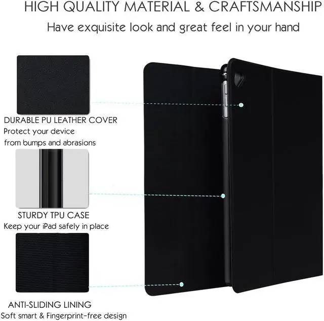 Alt view image 6 of 7 - Werleo Keyboard Case for Apple iPad 2 3 4 Folding Leather Folio Cover with Removable Bluetooth Keyboard for iPad 2 iPad 3 iPad 4 Tablet Black