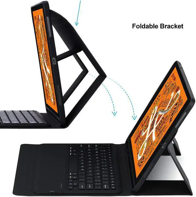 Alt view image 6 of 7 - Werleo iPad Mini 5 Keyboard Mini 5th Gen 2019 Tablet Keyboard Case Sleep / Wake Smart Cover Charge Support Pencil Slot Holder PU Folio Stand Wireless Bluetooth Keyboard for iPad Mini 5 7.9" - Black