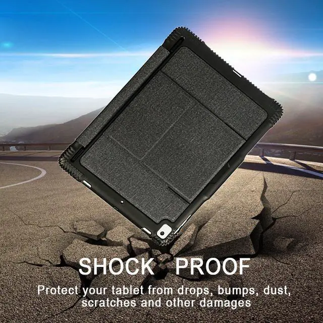Alt view image 5 of 7 - New 2018 iPad 9.7 Keyboard Case with Pencil Holder Detachable Wireless Bluetooth Keyboard Shockproof Heavy Duty Full-body Protective Cover for iPad 9.7 inch 2018 2017 / iPad Pro 9.7 / iPad Air 2 / 1