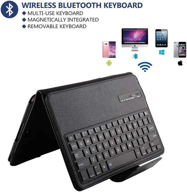 Alt view image 3 of 6 - Keyboard Case for Samsung Galaxy Tab S2 9.7 SM-T810 / T815 / T813 Detachable Magnetic Removable Wireless Bluetooth Smart Keyboard Cover Protective Stand Book Folio Slim Fit PU Leather