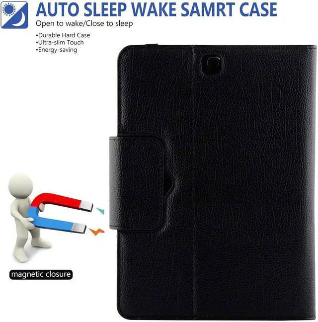 Alt view image 4 of 6 - Keyboard Case for Samsung Galaxy Tab S2 9.7 SM-T810 / T815 / T813 Detachable Magnetic Removable Wireless Bluetooth Smart Keyboard Cover Protective Stand Book Folio Slim Fit PU Leather