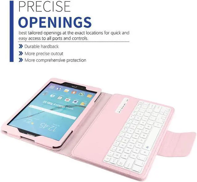 Alt view image 3 of 6 - Keyboard Case for Samsung Galaxy Tab S2 9.7 SM-T810 / T815 / T813 Detachable Magnetic Removable Wireless Bluetooth Smart Keyboard Cover Protective Stand Book Folio Slim Fit PU Leather