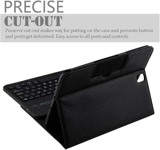 Alt view image 5 of 7 - Samsung Galaxy Tab S3 9.7 Keyboard Case Slim Separable Fit PU Leather Case Cover with Wireless Bluetooth Keyboard for Samsung Galaxy Tab S3 9.7 Inch SM-T820 T825