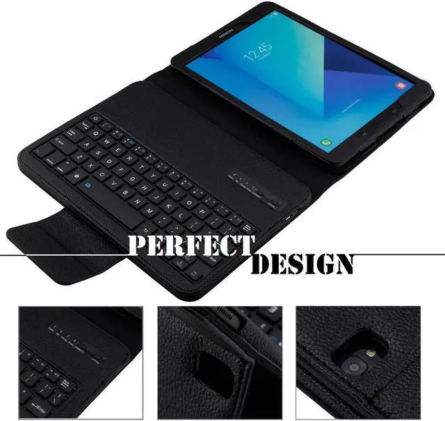 Alt view image 2 of 7 - Samsung Galaxy Tab S3 9.7 Keyboard Case Slim Separable Fit PU Leather Case Cover with Wireless Bluetooth Keyboard for Samsung Galaxy Tab S3 9.7 Inch SM-T820 T825