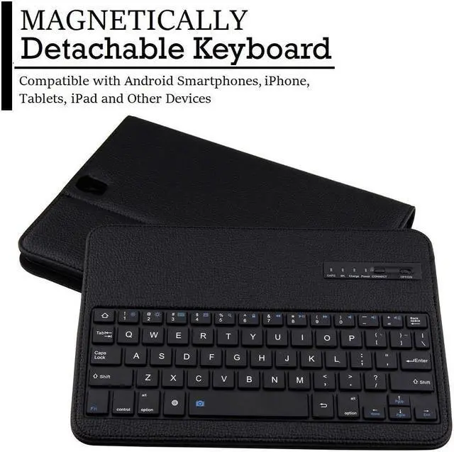 Alt view image 4 of 7 - Samsung Galaxy Tab S3 9.7 Keyboard Case Slim Separable Fit PU Leather Case Cover with Wireless Bluetooth Keyboard for Samsung Galaxy Tab S3 9.7 Inch SM-T820 T825