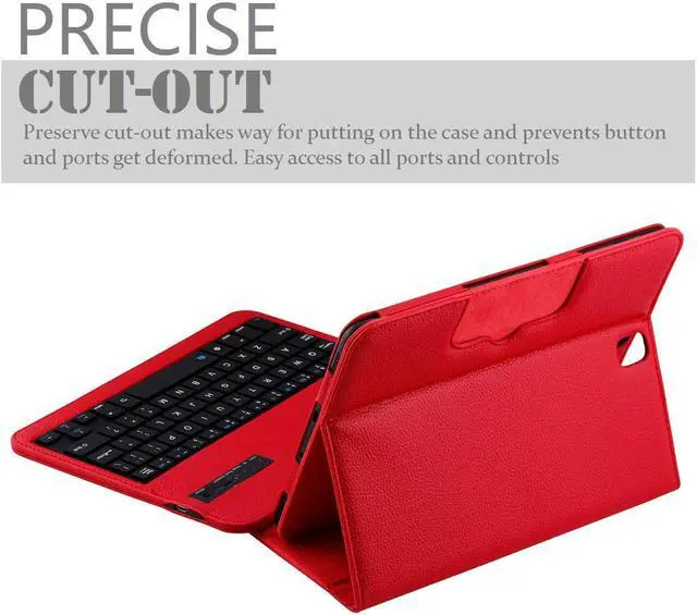 Alt view image 5 of 7 - Samsung Galaxy Tab S3 9.7 Keyboard Case Slim Separable Fit PU Leather Case Cover with Wireless Bluetooth Keyboard for Samsung Galaxy Tab S3 9.7 Inch SM-T820 T825