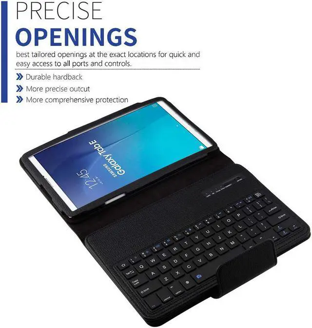 Alt view image 5 of 5 - Detachable Keyboard Case for Samsung Galaxy Tab E SM-T560 9.6 Tablet Slim Leather Magnetic Removable Wireless Bluetooth Keyboard Smart Cover Protective Stand Book Folio Multiple Angle