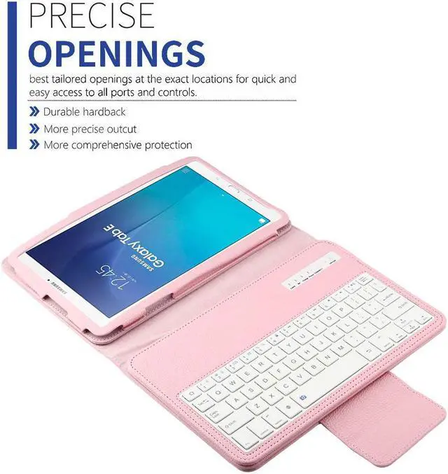 Alt view image 4 of 4 - Detachable Keyboard Case for Samsung Galaxy Tab E SM-T560 9.6 Tablet Slim Leather Magnetic Removable Wireless Bluetooth Keyboard Smart Cover Protective Stand Book Folio Multiple Angle