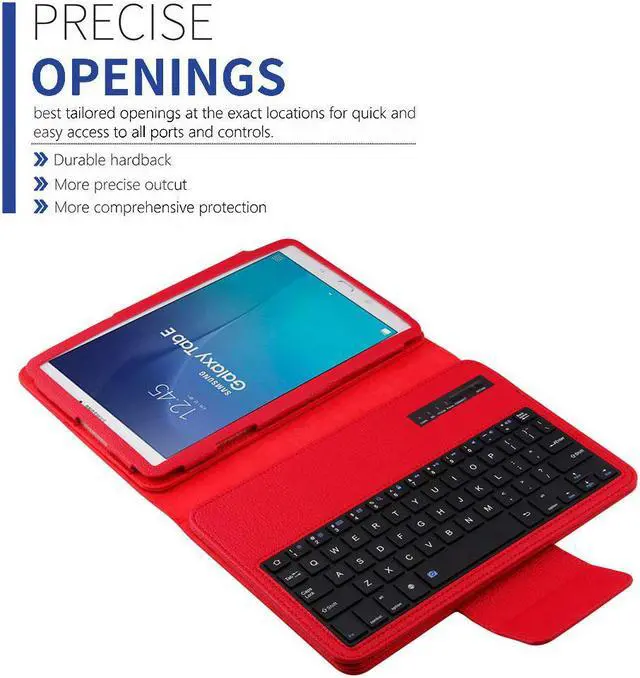 Alt view image 4 of 5 - Detachable Keyboard Case for Samsung Galaxy Tab E SM-T560 9.6 Tablet Slim Leather Magnetic Removable Wireless Bluetooth Keyboard Smart Cover Protective Stand Book Folio Multiple Angle