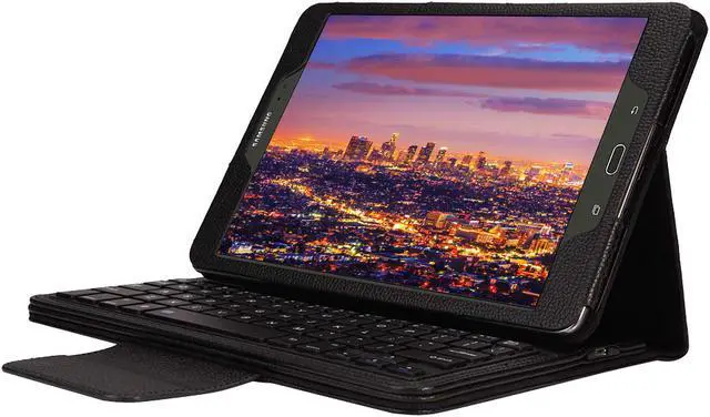Alt view image 6 of 6 - Keyboard Case for Samsung Galaxy Tab A 9.7 SM-T550 / T555 Detachable Magnetic Removable Wireless Bluetooth Keyboard Cover Auto Sleep Wake with Stand Folio Slim Fit Premium PU Leather Case