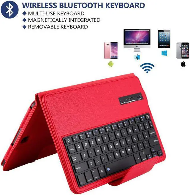 Alt view image 2 of 6 - Keyboard Case for Samsung Galaxy Tab A 9.7 SM-T550 / T555 Detachable Magnetic Removable Wireless Bluetooth Keyboard Cover Auto Sleep Wake with Stand Folio Slim Fit Premium PU Leather Case