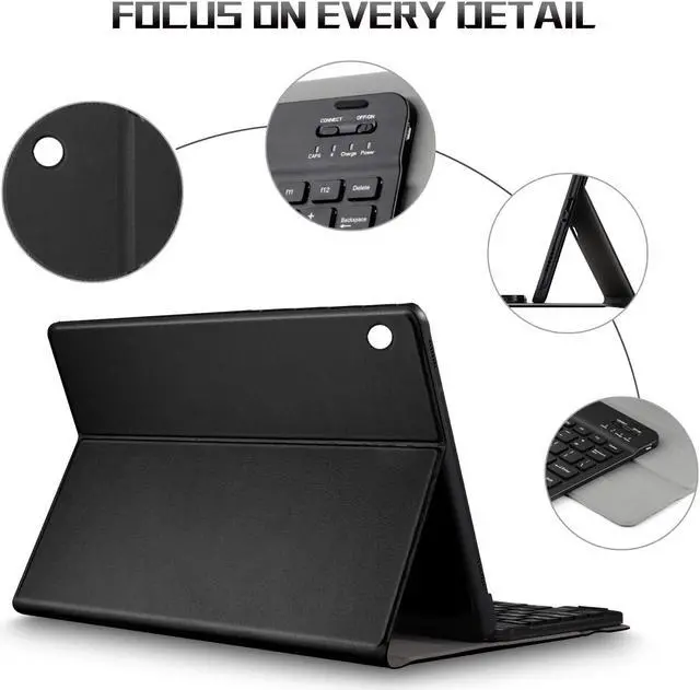 Alt view image 5 of 7 - Samsung Galaxy Tab A 10.1 2019 Keyboard Case with 7 Color Backlights Ultra Thin PU Leather Slim Folio Stand Cover Removable Wireless Bluetooth Backlit Keyboard Case for Galaxy Tab A 10.1 SM-T510 T515