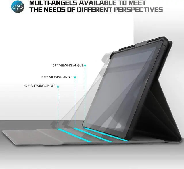 Alt view image 4 of 7 - Samsung Galaxy Tab A 10.5 Keyboard Case - 2018 Model SM-T590 / T595 / T597 - Slim PU Leather Cover  - Removable Bluetooth Wireless Keyboard - Ultra Thin & Light - S Pen Holder