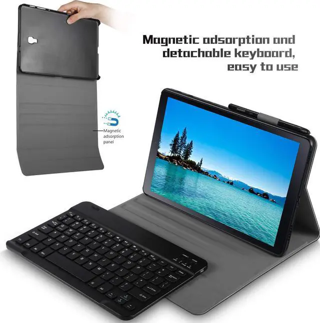 Alt view image 3 of 7 - Samsung Galaxy Tab S5e 2019 Case with Keyboard 7 Colors Backlight Ultra Thin PU Leather Slim Folio Stand Cover Removable Wireless Bluetooth Backlit Keyboard Case for Galaxy Tab S5e T720 T725 10.5 inch