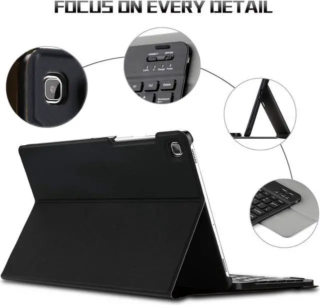 Alt view image 4 of 7 - Samsung Galaxy Tab S5e 2019 Case with Keyboard 7 Colors Backlight Ultra Thin PU Leather Slim Folio Stand Cover Removable Wireless Bluetooth Backlit Keyboard Case for Galaxy Tab S5e T720 T725 10.5 inch