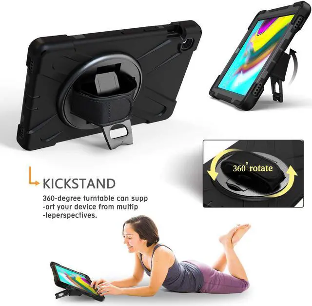 Alt view image 4 of 7 - Werleo Samsung Galaxy Tab S5e 10.5 Inch 2019 T720 T725 Case Heavy Duty Shockproof Cases with 360 Degree Rotating Hand Strap / Kickstand / Shoulder Strap for 10.5" Galaxy Tab S5e Tablet SM-T720 / T725