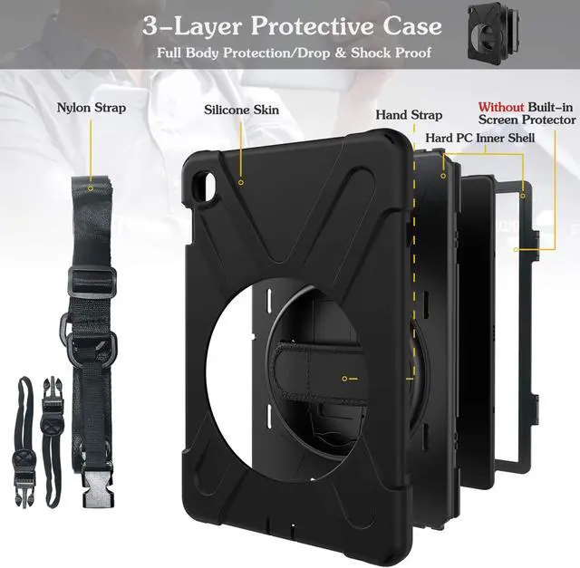 Alt view image 5 of 7 - Werleo Samsung Galaxy Tab S5e 10.5 Inch 2019 T720 T725 Case Heavy Duty Shockproof Cases with 360 Degree Rotating Hand Strap / Kickstand / Shoulder Strap for 10.5" Galaxy Tab S5e Tablet SM-T720 / T725