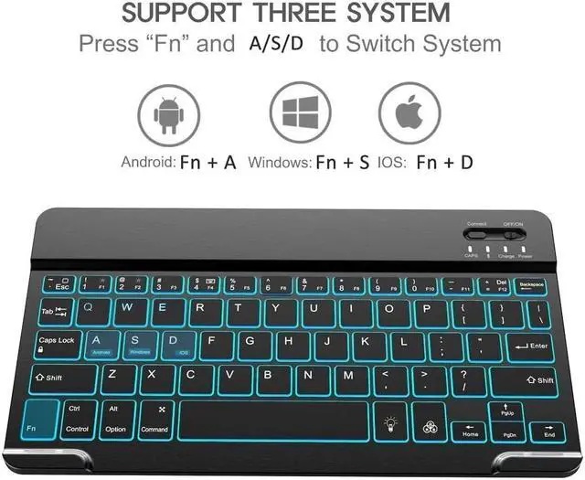 Alt view image 6 of 7 - iPad 2 iPad 3 iPad 4 Keyboard Case with Backlight Thin Lightweight PU Leather Removable Wireless Bluetooth Backlit Keyboard Slim Folio Cover Soft Protection for Apple iPad 2nd 3rd 4th Generation