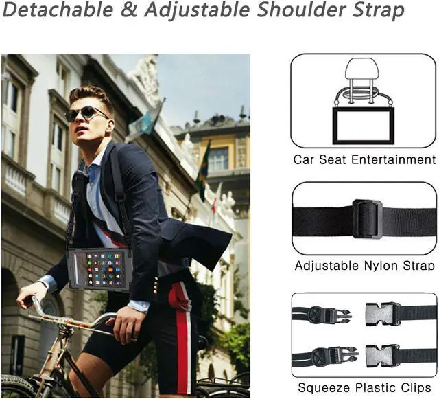 Alt view image 4 of 7 - WERLEO Fire HD 10 2017 2018 2019 Case Heavy Duty Armor Shockproof Protective Case Cover with Rotating Hand Strap Carrying Shoulder Strap and Kickstand for Amazon Kindle Fire HD 10 Inch 2019 2018 2017
