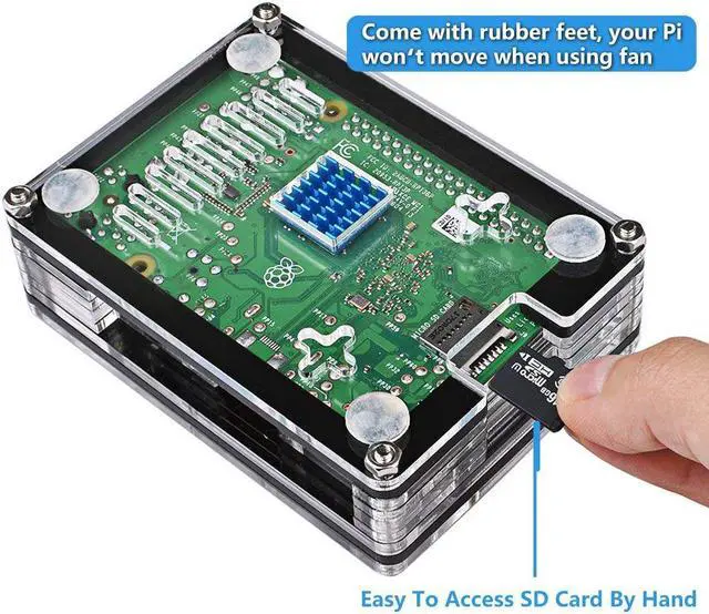 Alt view image 5 of 7 - Werleo Raspberry Pi 3 B+ Case with Fan Cooling and 3× Heat-Sinks 5V 2.5A Power Supply with On Off Switch Cable for RPi 3 B+ / 3B / 2b