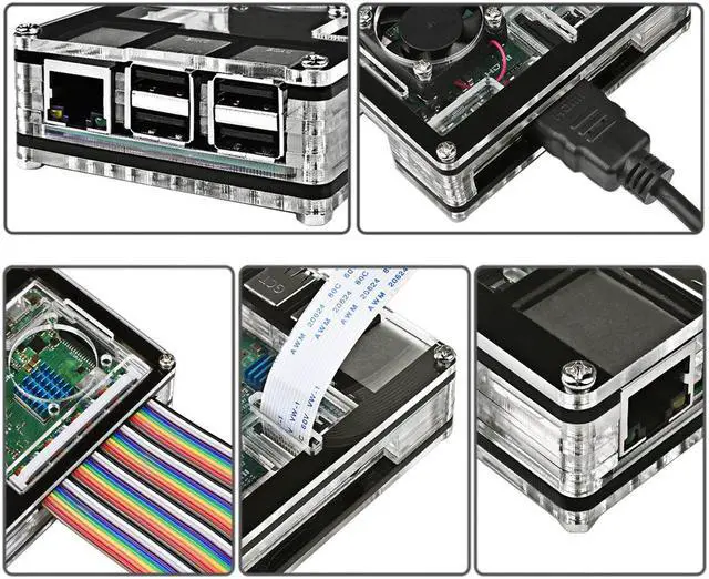 Alt view image 3 of 7 - Werleo Raspberry Pi 3 B+ Case with Fan Cooling and 3× Heat-Sinks 5V 2.5A Power Supply with On Off Switch Cable for RPi 3 B+ / 3B / 2b