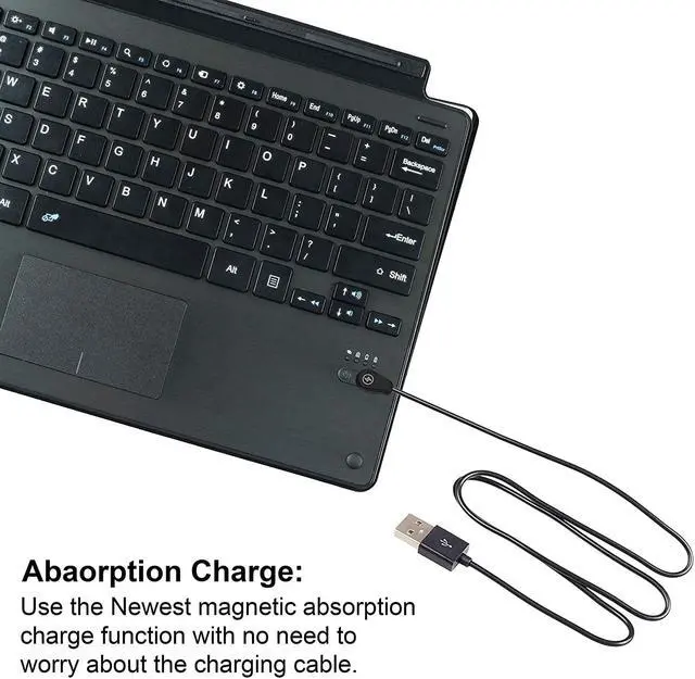 Alt view image 6 of 7 - Surface Pro 7 / Pro 6 / Surface Pro 5 / Pro 4 / Pro 3 Type Cover Werleo Ultra-Slim Wireless Bluetooth Keyboard with Trackpad Surface Keyboard Built-in Rechargeable Battery