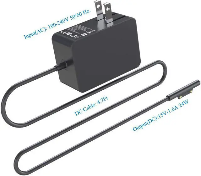 Alt view image 4 of 7 - Surface Go Charger Power Supply Adapter 24W 15V 1.6A Compatible Microsoft Surface Go / Surface Pro 4 Core m3 / Surface Pro 3 Core m3 / Surface Pro 2017 Core m3 /Surface Laptop Core m3 Carrying Case