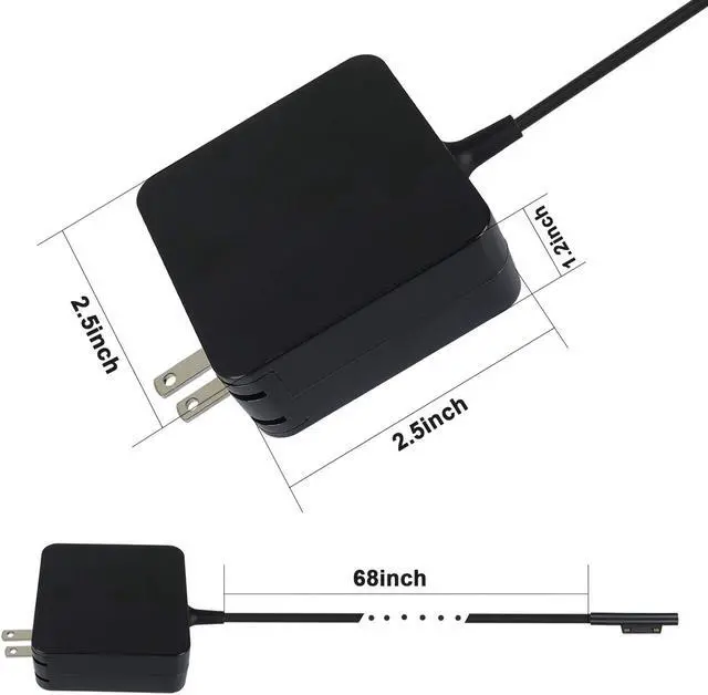 Alt view image 2 of 6 - Portable 44W 15V 2.58A Power Supply Adapter Charger for Microsoft Surface Laptop / Surface Pro (2017) / Surface Book / Surface Go and Microsoft Surface Pro 3 / Pro 4 Pro 5/ i5 i7 Tablet