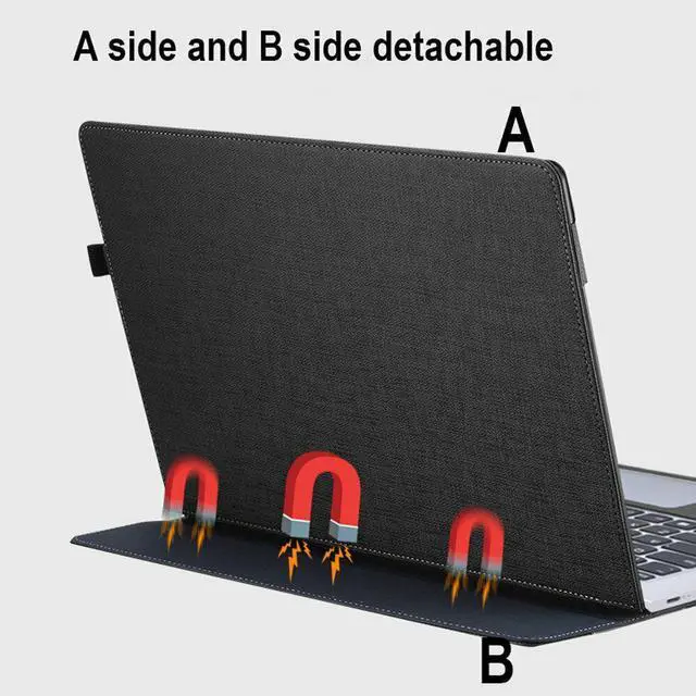 Alt view image 3 of 7 - Werleo Compatible with Surface Laptop 2nd / 1st 13.5 inch Case PU Leather Folio Stand Protective Hard Shell Case Type Keyboard Cover Compatible 2018 New Microsoft Surface Laptop 2 Laptop 1 - 13.5"