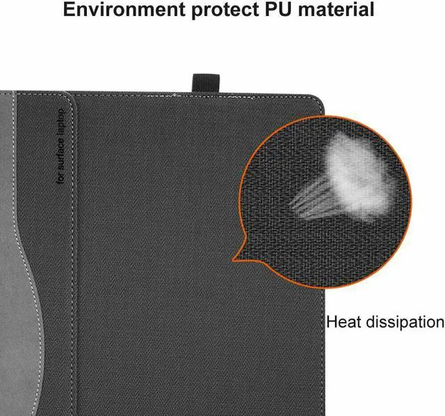 Alt view image 4 of 7 - Werleo Compatible with Surface Laptop 2nd / 1st 13.5 inch Case PU Leather Folio Stand Protective Hard Shell Case Type Keyboard Cover Compatible 2018 New Microsoft Surface Laptop 2 Laptop 1 - 13.5"