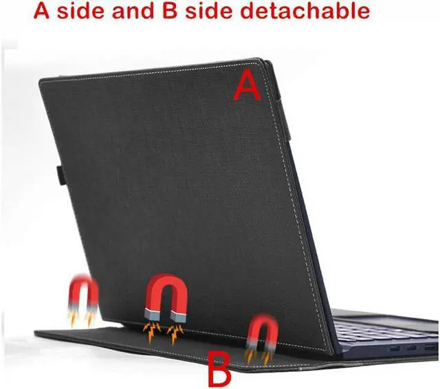 Alt view image 3 of 7 - Protective Case for Lenovo Yoga C930 / Yoga 920 / Yoga 910 13.9 Inch Hard Tablet Case Shell PU Leather Folio Stand Cover for Lenovo Yoga 7 Pro / 6 Pro / Yoga 5 Pro 13.9" Laptop Cover