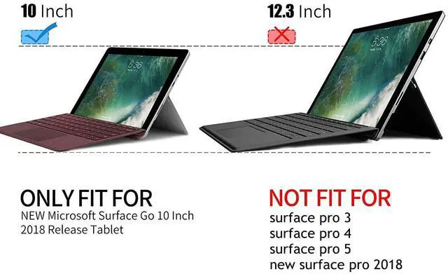 Alt view image 7 of 7 - for Microsoft New Surface Go 10 Inch Tablet Case Cover PU Leather Folio Stand Cover Protective Type Keyboard Cover Compatible for Surface Go 10" 2018 Release