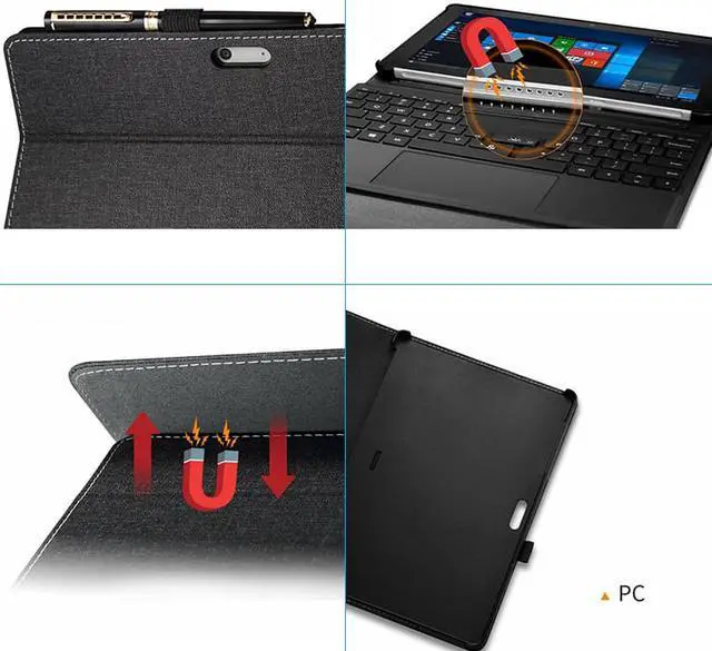 Alt view image 3 of 7 - for Microsoft New Surface Go 10 Inch Tablet Case Cover PU Leather Folio Stand Cover Protective Type Keyboard Cover Compatible for Surface Go 10" 2018 Release