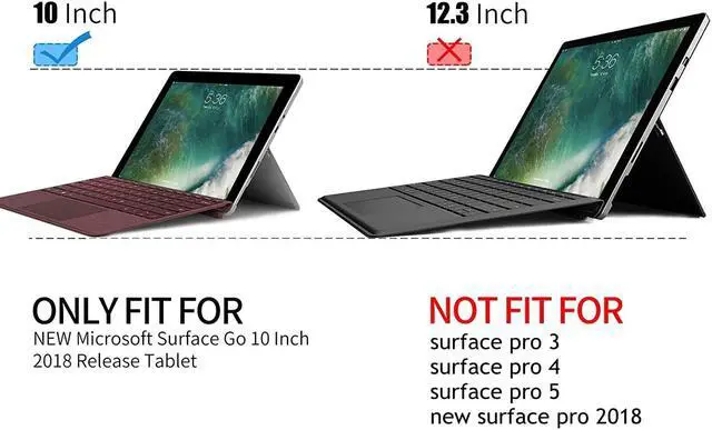 Alt view image 7 of 7 - Werleo Case For Microsoft New Surface Go 10 Inch Case Tablet Stand Cover Premium Multi-Angle Business Type Keyboard Cover Compatible for Surface Go 10" 2018 Release