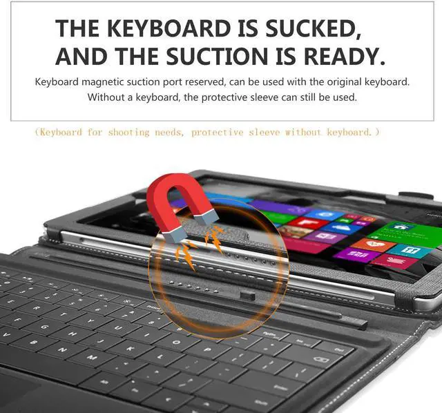 Alt view image 3 of 7 - Lenovo 12.2" Miix 510 Case Cover PU Leather Folio Stand Cover Protective Case for Lenovo Miix 510 12.2 inch