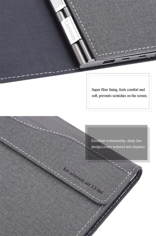 Alt view image 5 of 7 - Protective Case For Lenovo Air13 iwl 13.3 inch Luxury PU Leather Case Notebook Cover For Lenovo New Air 13-iwl 13.3" Laptop Case