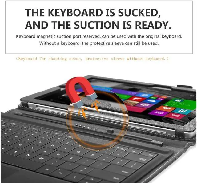 Alt view image 5 of 7 - Lenovo 12.2" Miix 510 Case Cover PU Leather Folio Stand Cover Protective Case for Lenovo Miix 510 12.2 inch