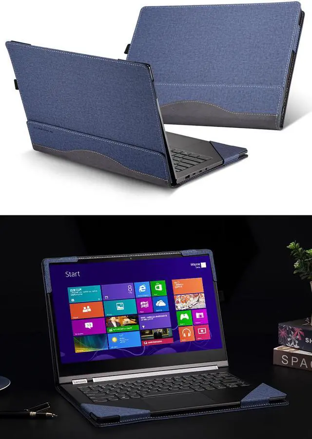 Alt view image 7 of 7 - Protective Case for Lenovo Yoga 900 13.9 Inch Hard Laptop Case Shell PU Leather Folio Stand Cover for Lenovo Yoga 4 Pro 13.9" Laptop Cover