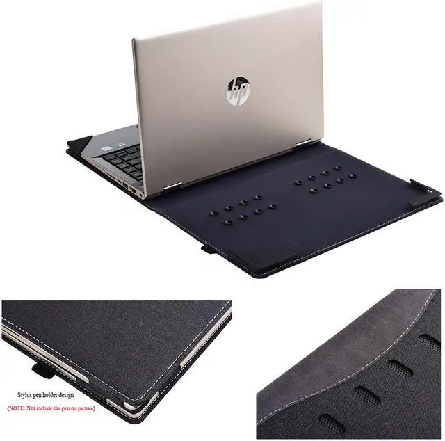 Alt view image 4 of 7 - Detachable Case For Hp 2019 Pavilion 14" Laptop Sleeve Cover For Hp Pavilion X360 Convertible 14 Inch PU Leather Protective Notebook Case