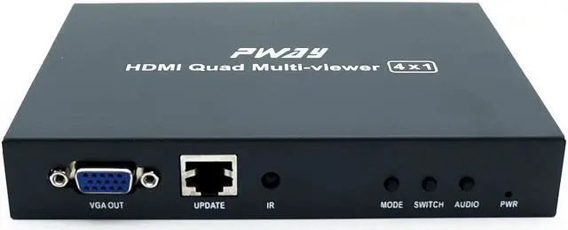 Alt view image 2 of 7 - WERLEO HDMI 4×1 Quad Multi-Viewer with 1920×1080P@60Hz HDMI1.3 Support Both HDMI and VGA Interfaces and EDID Function