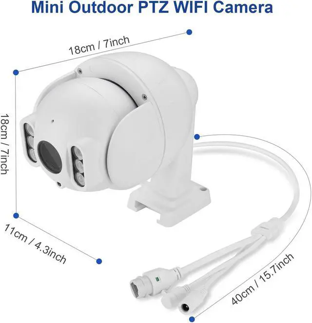 Alt view image 7 of 7 - Werleo Mini 1080P Outdoor WiFi Security Camera 4X Optical PTZ Auto Focus 30m Night Vision 150° Viewing Angle External SD Card Slot IP65 Weatherproof