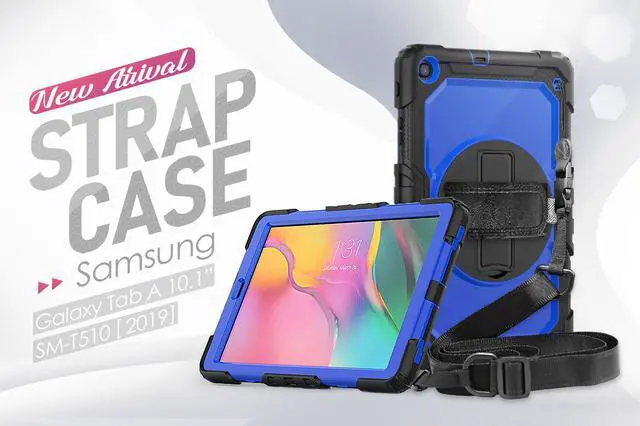 Alt view image 7 of 7 - Werleo Samsung Galaxy Tab A 10.1 Case with 360 Rotating Stand Shoulder Strap Heavy Duty Full-Body Shockproof Protective Cover with Pencil Holder & Screen Protector for Galaxy Tab A 10.1 SM-T510 T515