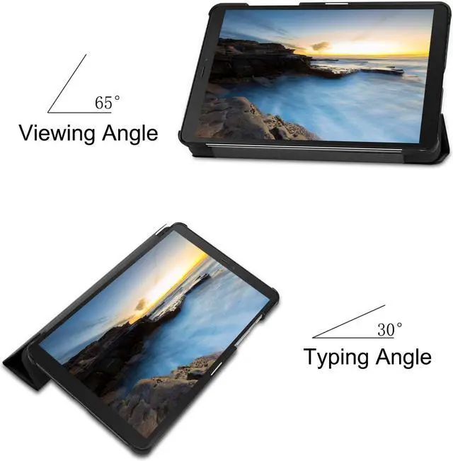 Alt view image 5 of 7 - Compatible with Samsung Galaxy Tab A 8.0 2019 Case SM-T290 / T295 / T297 Shockproof Folio Stand Cover PU Leather Holster Tablet Protective Case with Kickstand