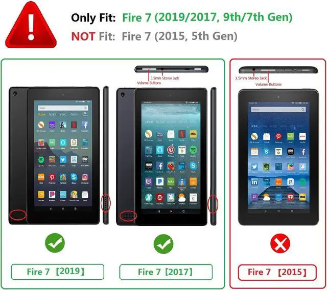 Alt view image 2 of 7 - Werleo Protective Case for Amazon All New Fire 7 2019 9th Generation 2019 Release - Light Weight Shock Proof Convertible Handle Stand Kids Cover for Fire 7 Tablet 9th Gen 2019 Release