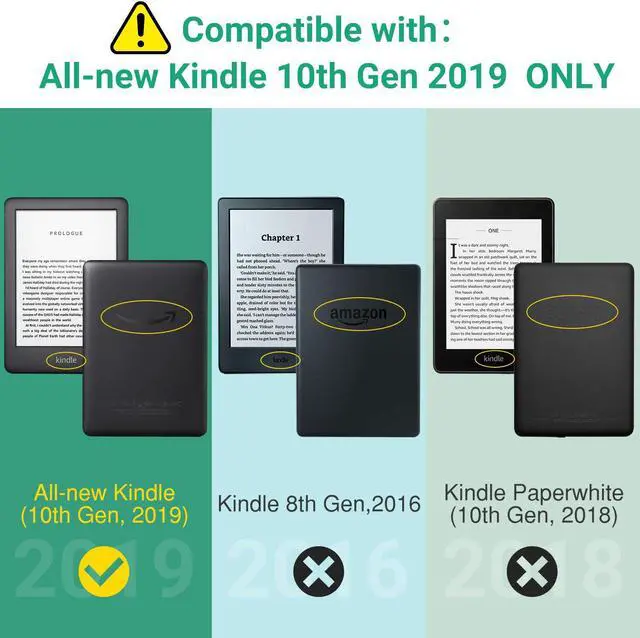 Alt view image 2 of 7 - Werleo  Slim Shell Case for All-new Kindle 10th Generation 2019 Release Lightweight Premium PU Leather Protective Cover with Auto Sleep / Wake - NOT Fit Kindle Paperwhite or Kindle 8th Gen