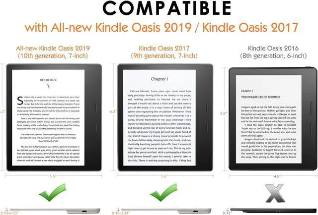 Alt view image 2 of 7 - Werleo Case For  All-New Kindle Oasis - 9th and 10th Generation ONLY 2017 and 2019 Release - Premium Ultra Lightweight Shell Cover with Auto Wake / Sleep