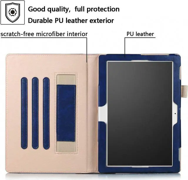 Alt view image 6 of 6 - Case for Lenovo Tab E10 TB-X104F / Lenovo Tab 4 10 / Tab 4 10 Plus 10 inch / Moto Tab TB-X704A Smart Folid Stand Cover with Multiple Viewing Angles and Auto Wake / Sleep Function