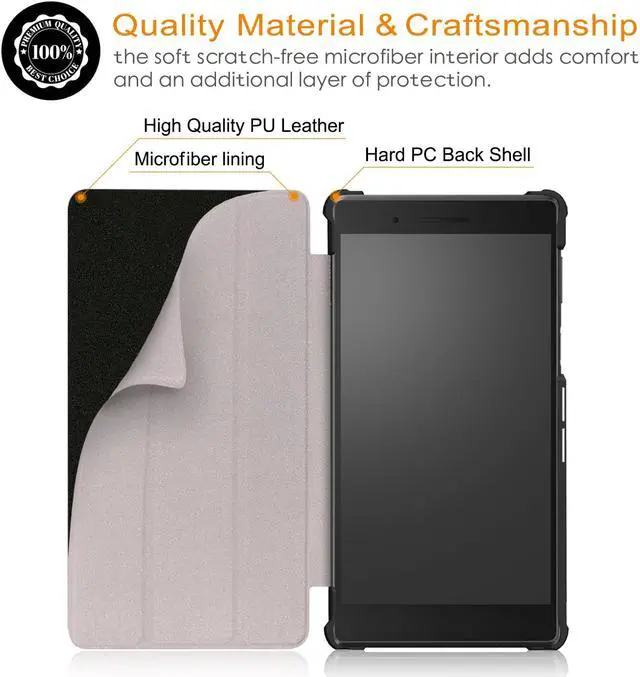 Alt view image 3 of 7 - Werleo Case For Lenovo Tab 7 / Tab 4 7 Ultra-Thin Custer PU Leather Case Shell Hard Case Cover for Lenovo Tab 7 / Tab 4 7 TB-7504F TB-7504N TB-7504X